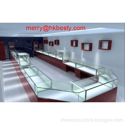 Costom-made jewelry showcase and display counter for jwelers